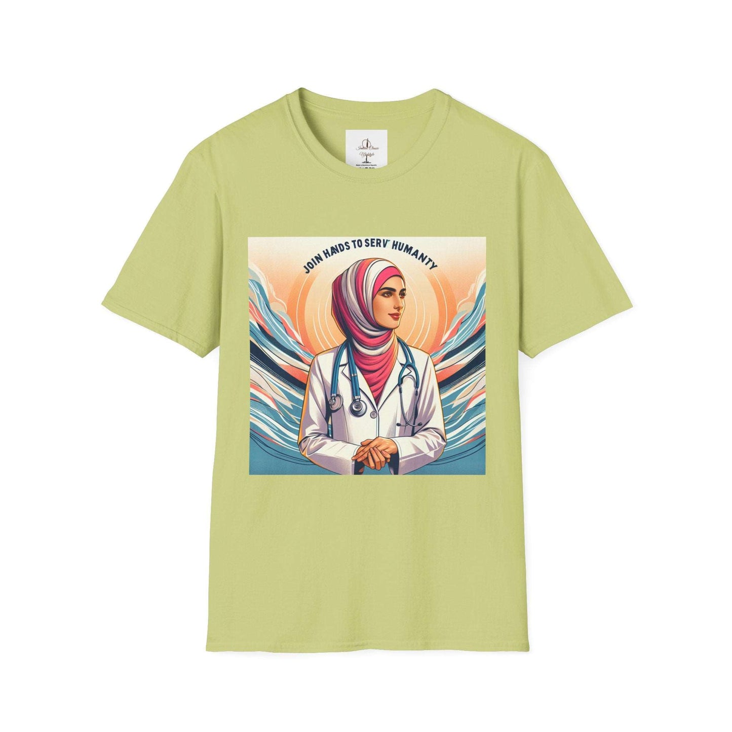 Motivational Doctor Women T-Shirt/ 15-55/ profession enthusiasts/ hijab lovers Pistachio